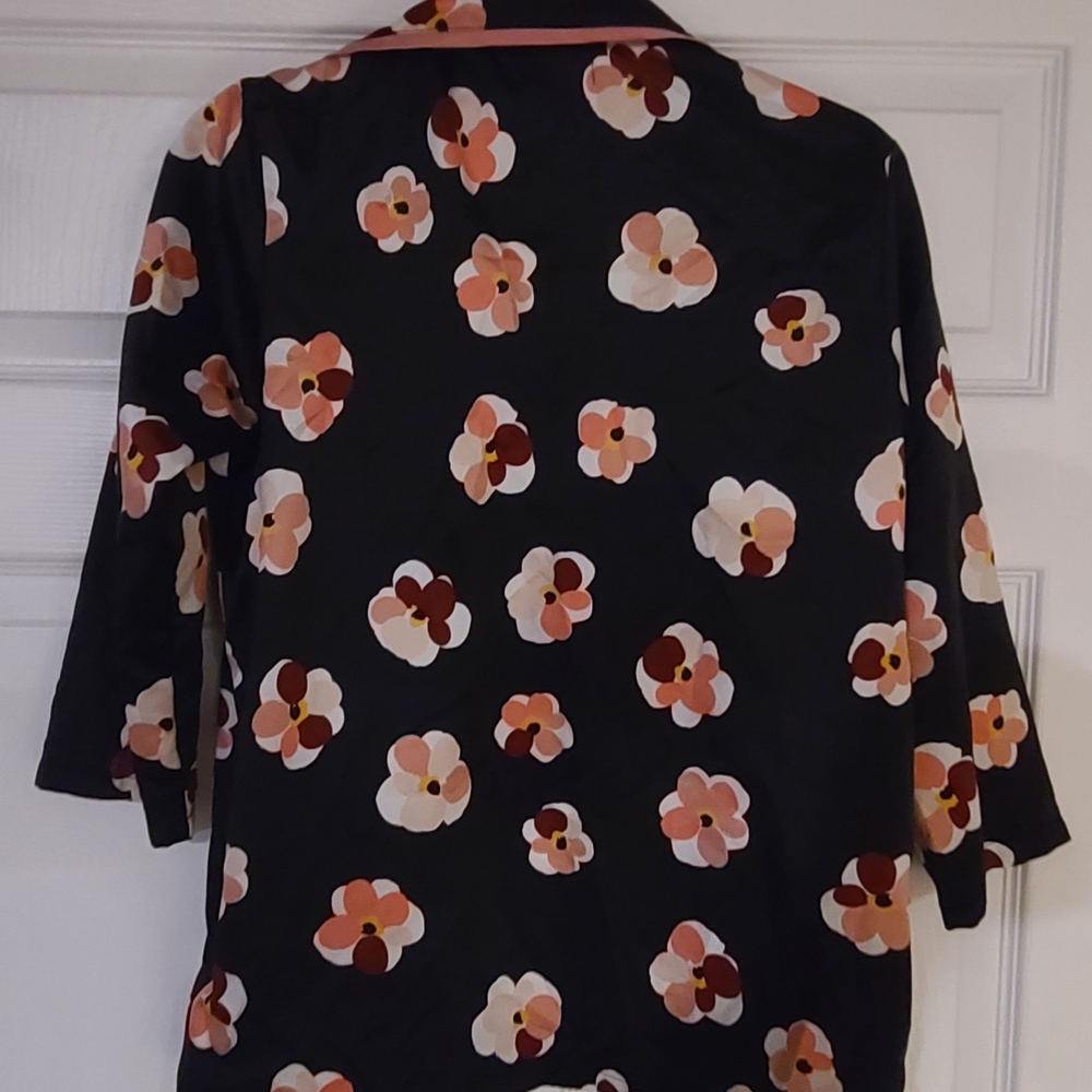 Kate Spade New York 2-Piece Silky Satin Floral Pajama Set SZ S